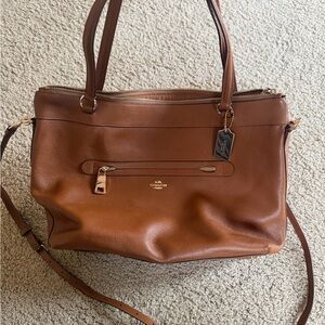 Coach Brown Leather Tote Bag - Classic Carryall
